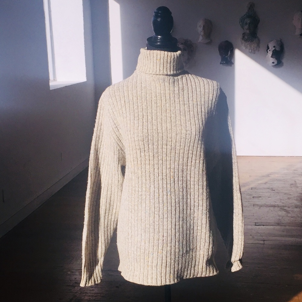 Heavy Tan and Brown knit sweater
